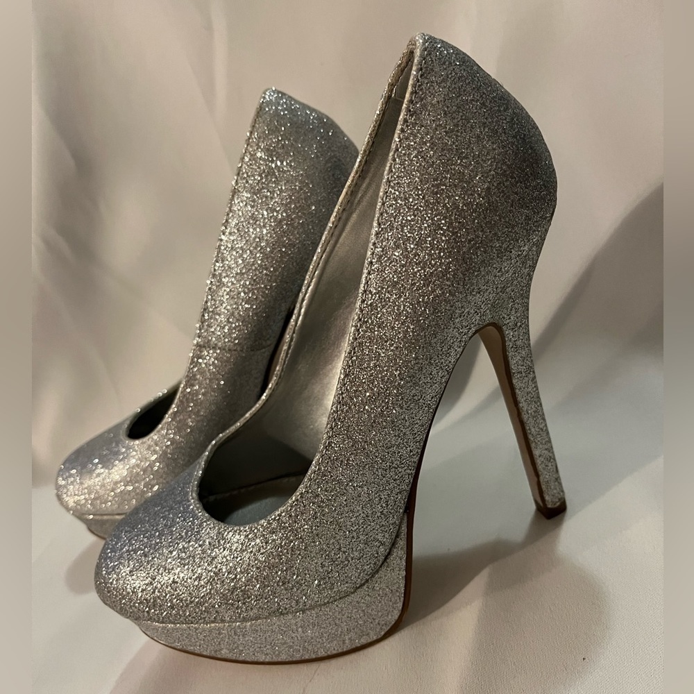 Silver Glittery Kosmic Brash Heels